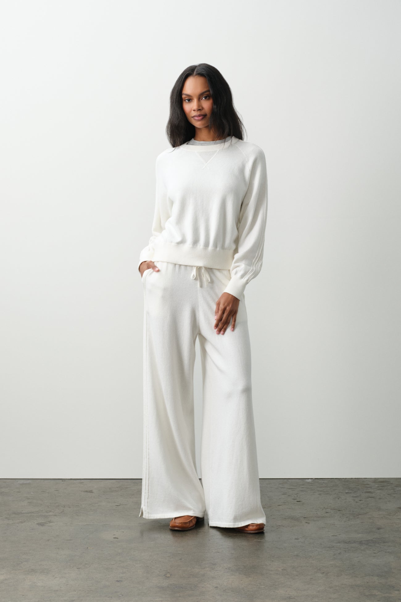 KATIE COTTON CASHMERE CREWNECK