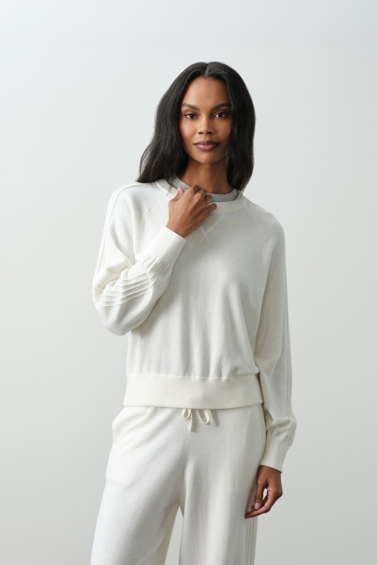 KATIE COTTON CASHMERE CREWNECK