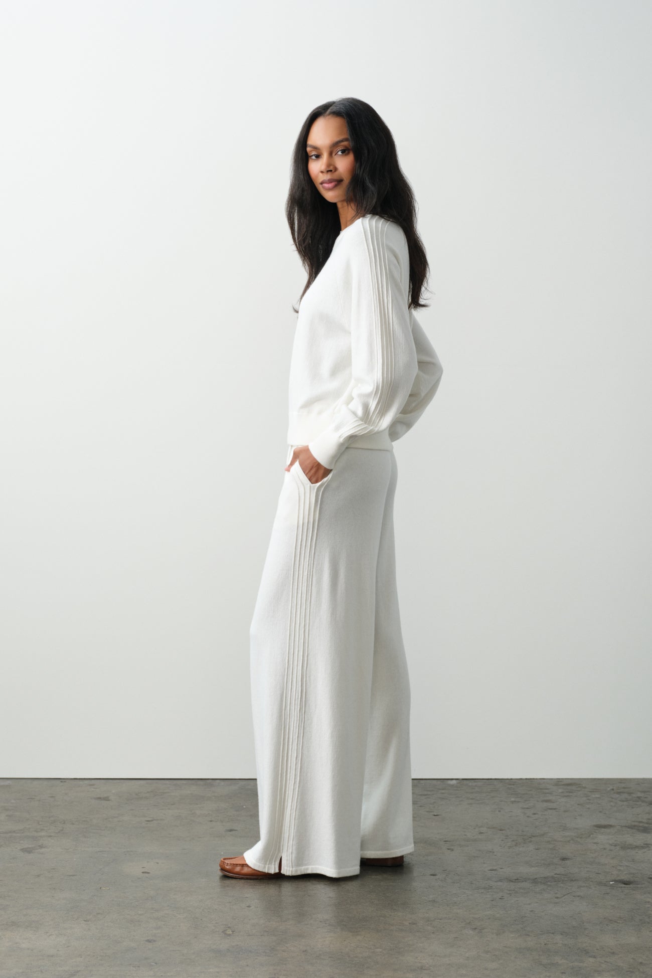 KATIE COTTON CASHMERE CREWNECK