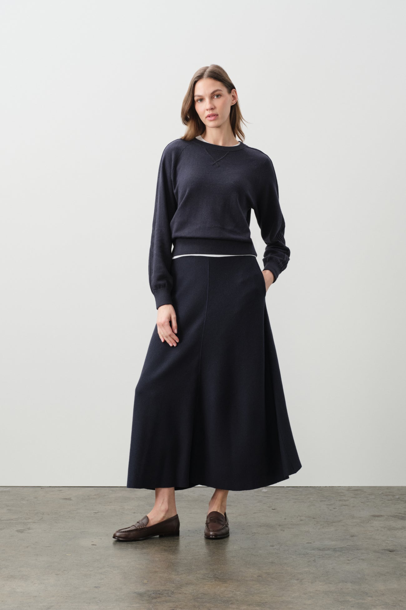 KATIE COTTON CASHMERE CREWNECK