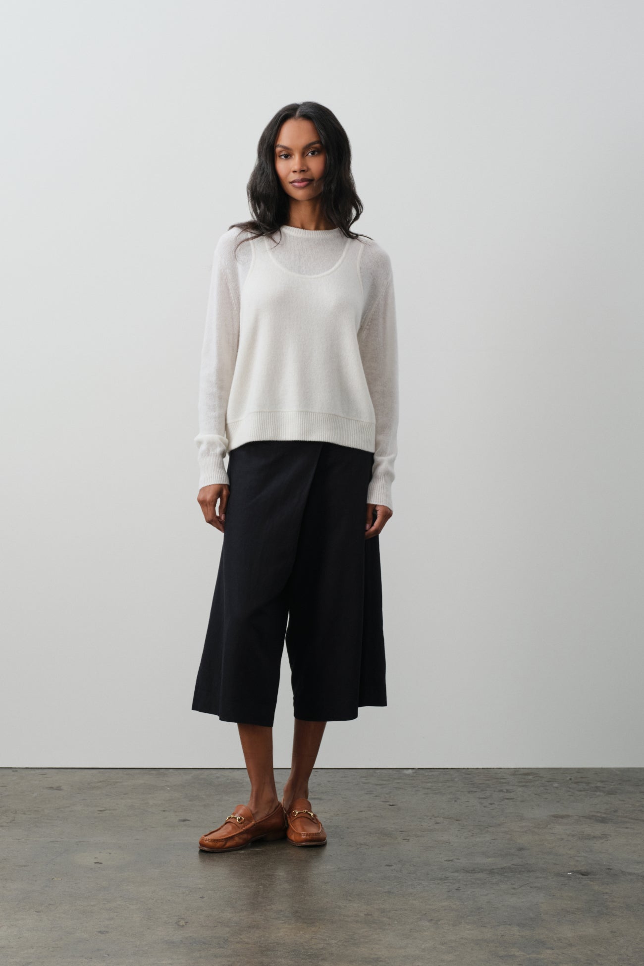 RAFAELA TROMPE L'OEIL CASHMERE CREWNECK