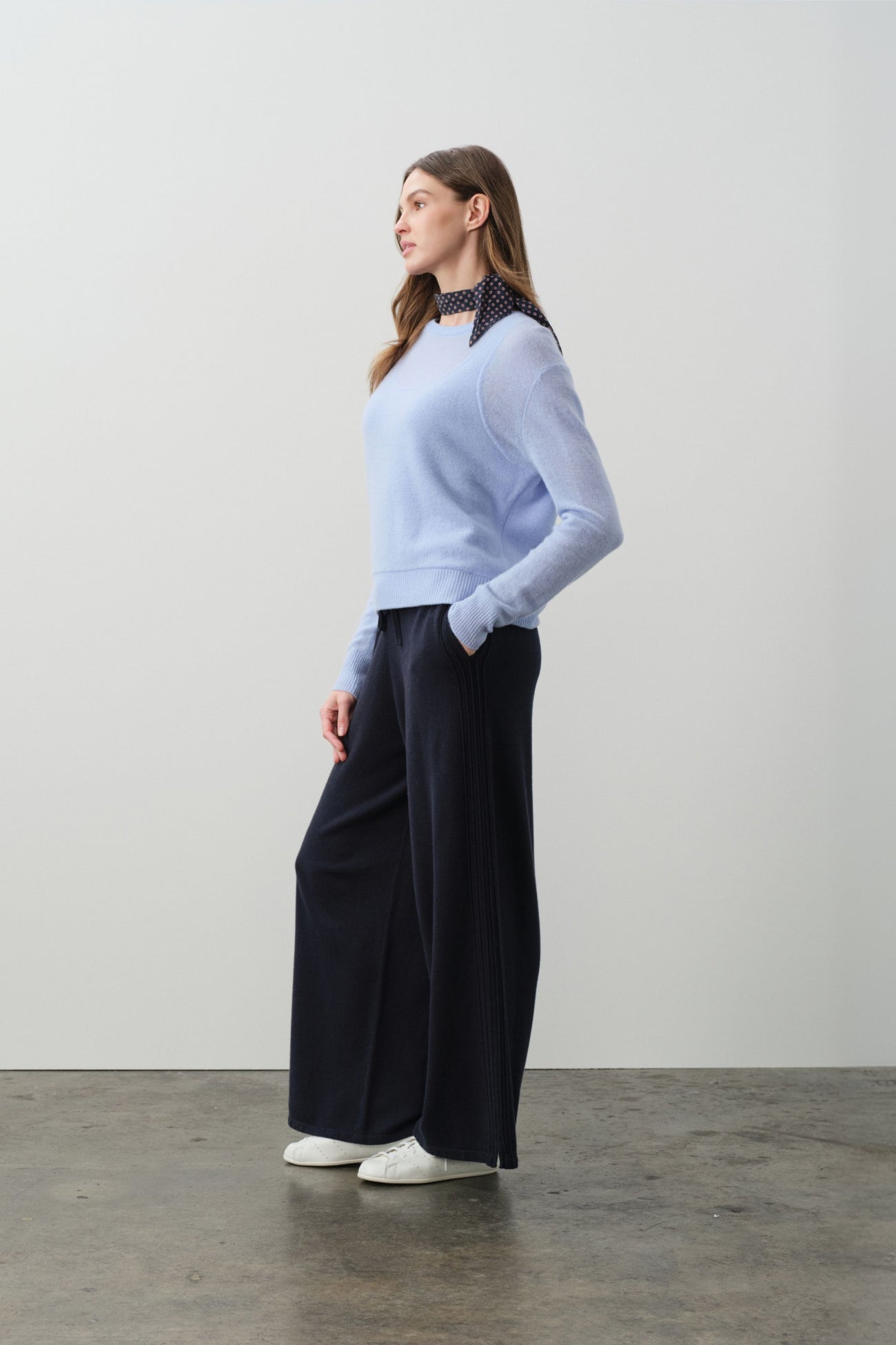 RAFAELA TROMPE L'OEIL CASHMERE CREWNECK