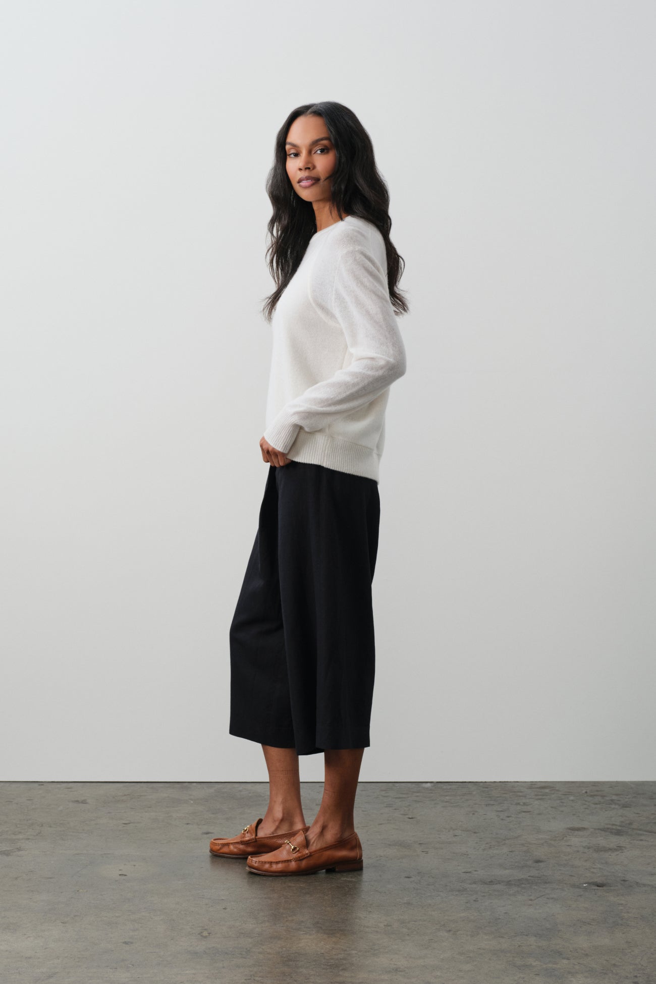 RAFAELA TROMPE L'OEIL CASHMERE CREWNECK