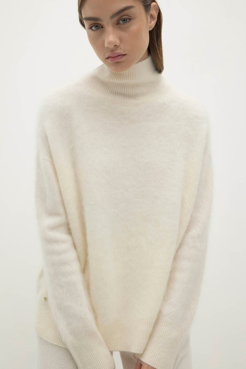 ETHEL BRUSHED CASHMERE TURTLENECK SWEATER