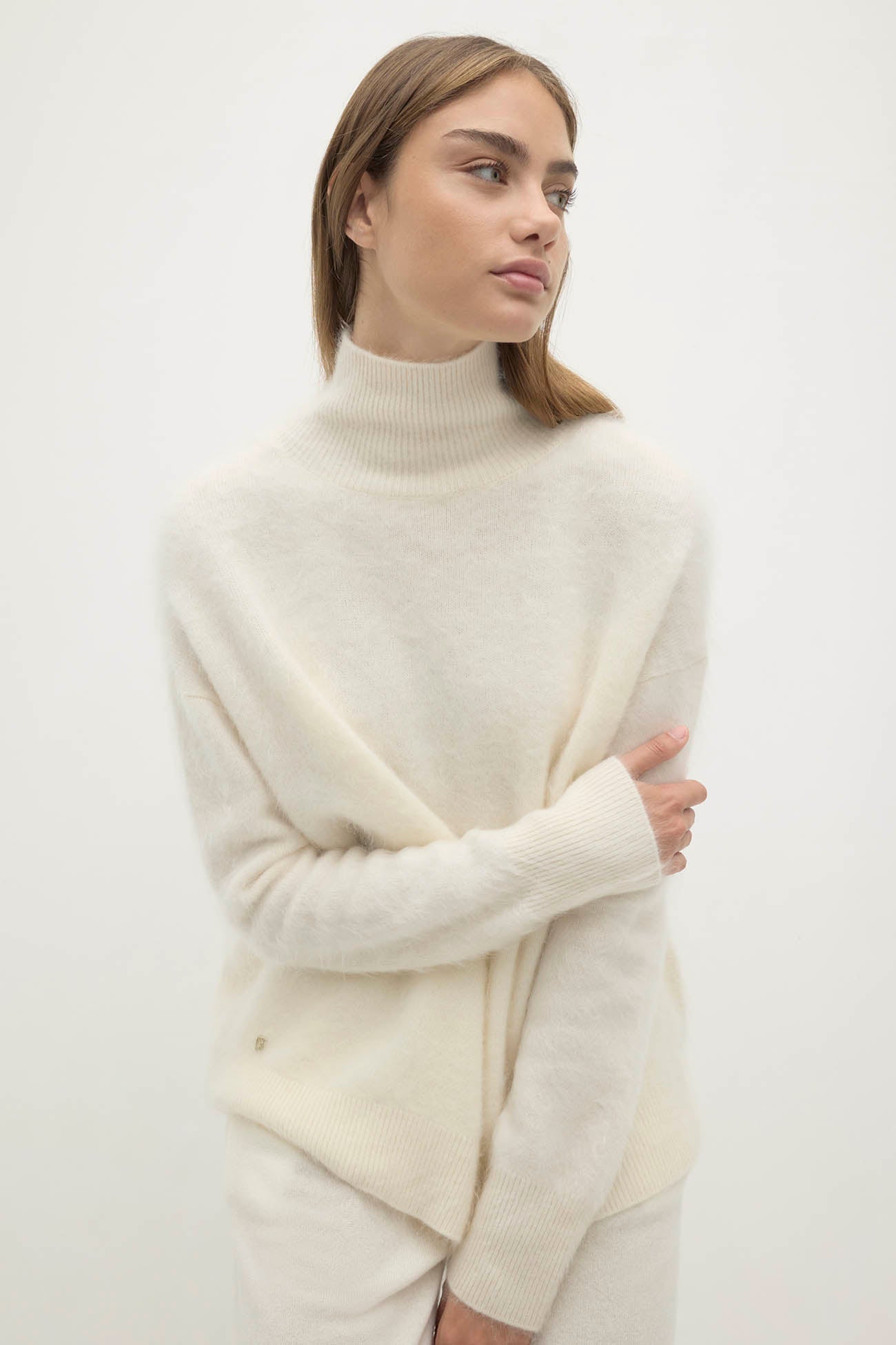 ETHEL BRUSHED CASHMERE TURTLENECK SWEATER