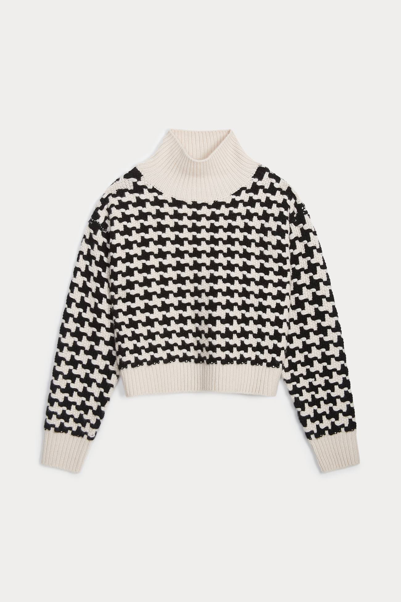 IRIS HOUNDSTOOTH CASHMERE TURTLENECK