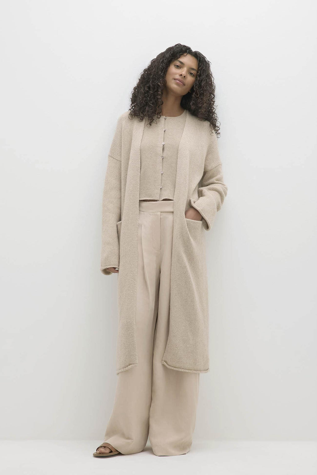 HARRIET LONGLINE ORGANIC CASHMERE BLEND CARDIGAN