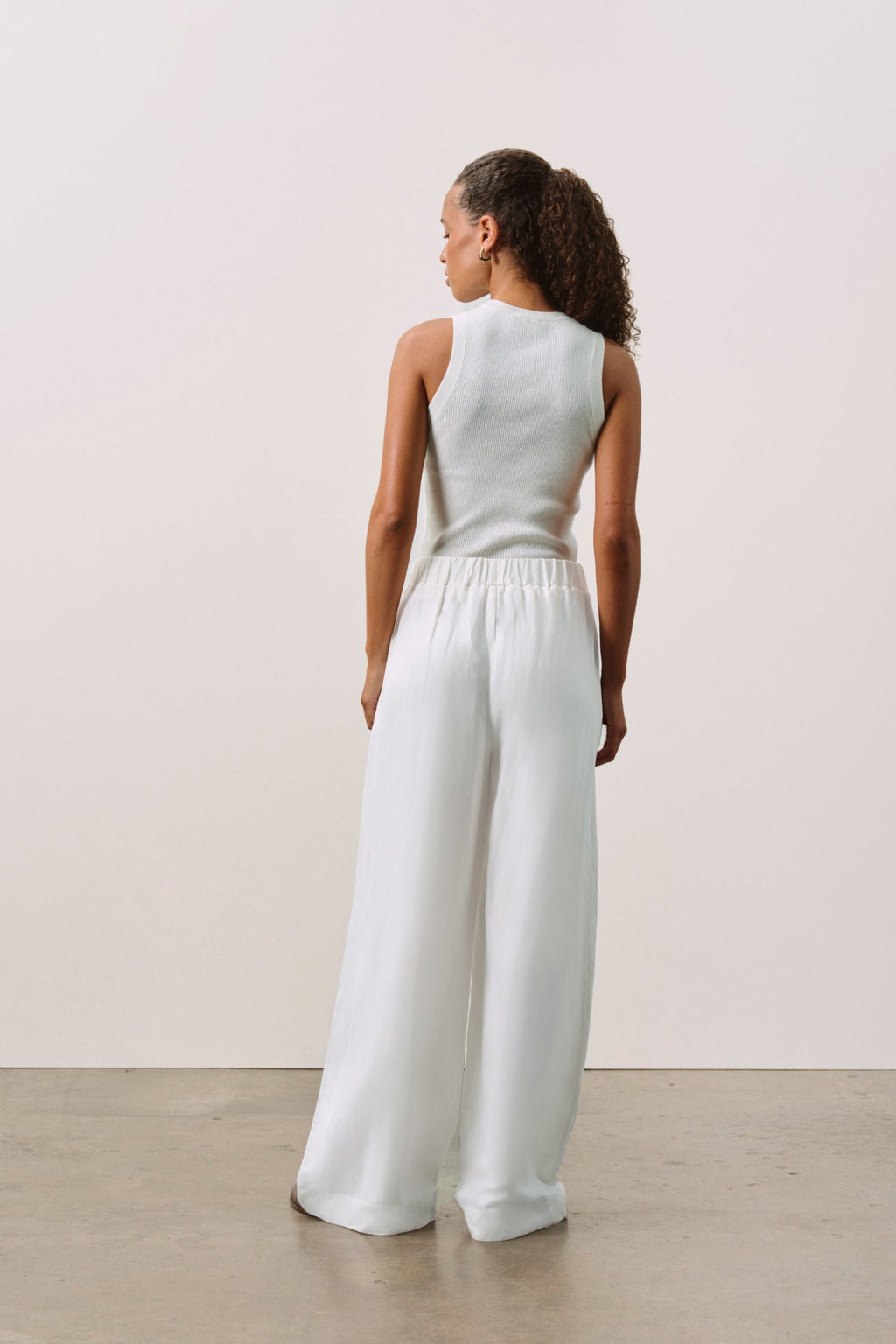 LEYNA SILK LINEN WIDE LEG PANT