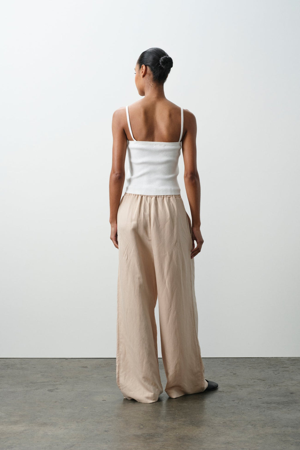 LEYNA SILK LINEN WIDE LEG PANT