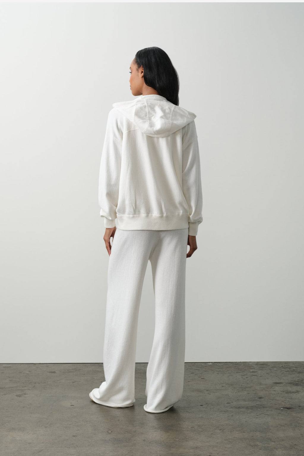 SERENA COTTON CASHMERE ZIP-UP HOODIE