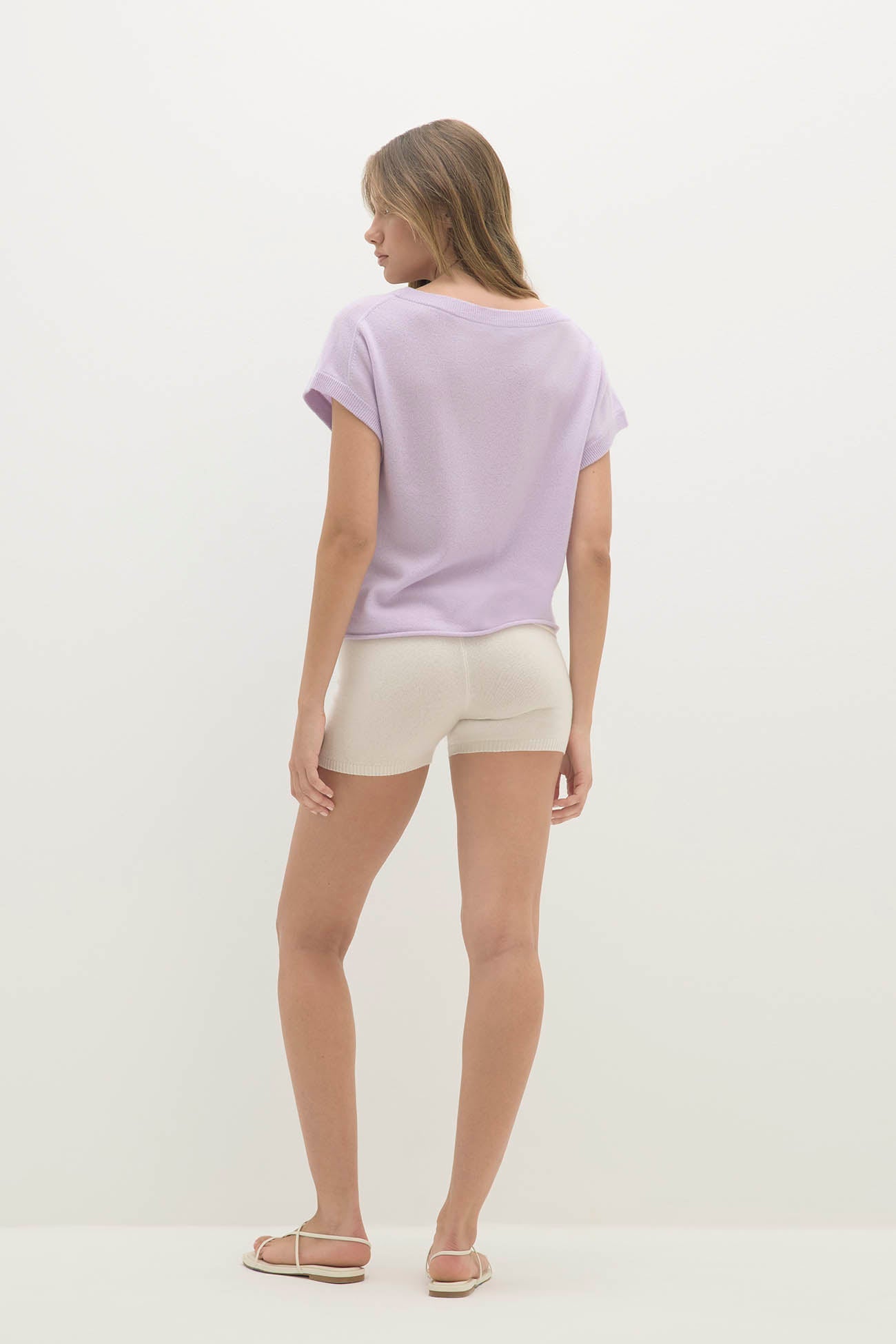 SAVANNAH CASHMERE OFF THE SHOULDER TEE