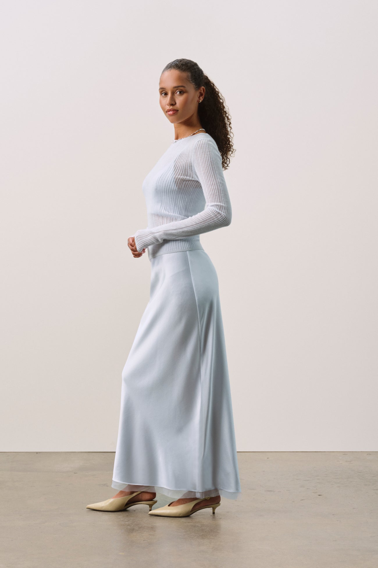 MABLE TRELLIS LONG SLEEVE CASHMERE TEE
