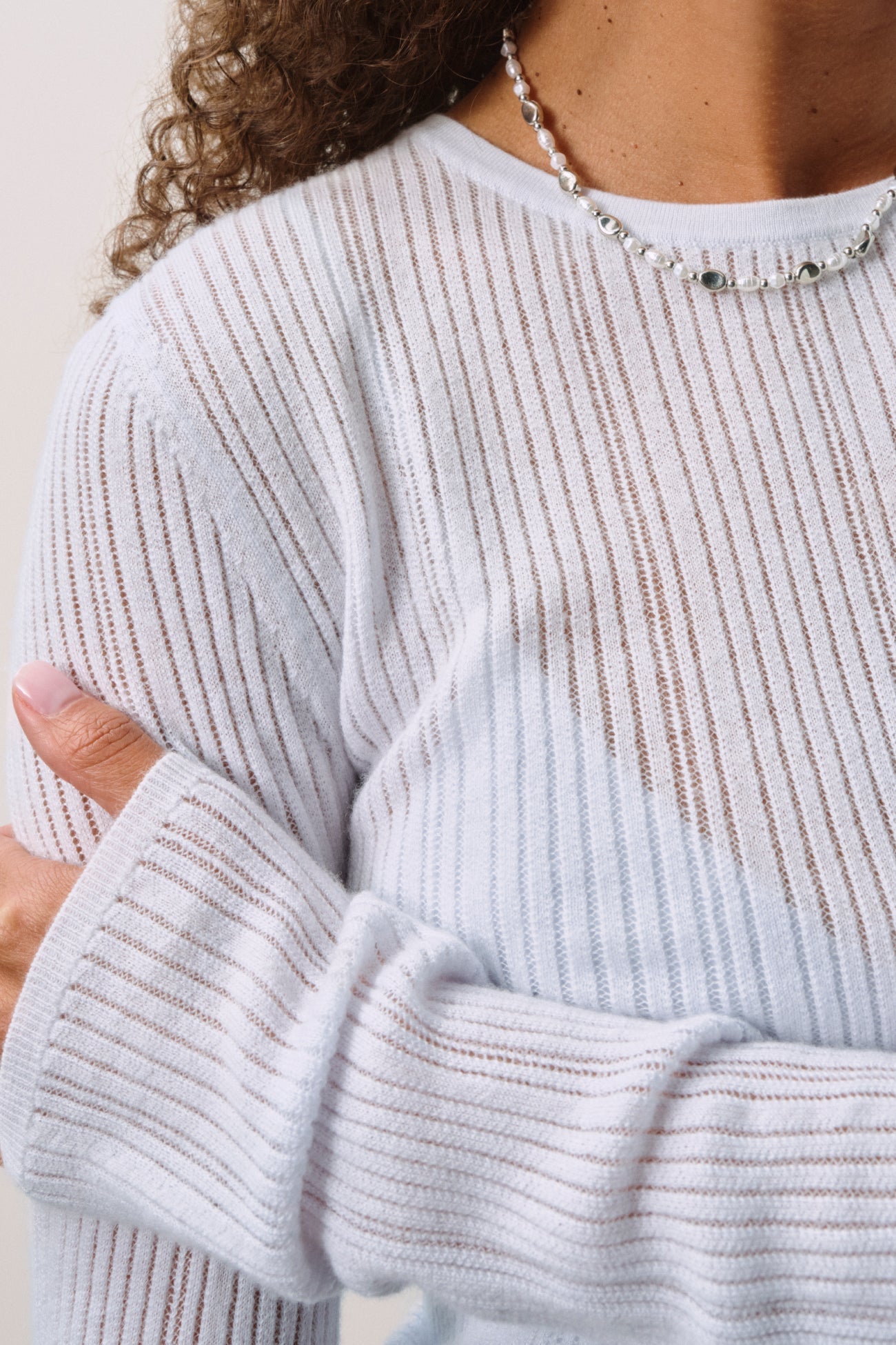 MABLE TRELLIS LONG SLEEVE CASHMERE TEE