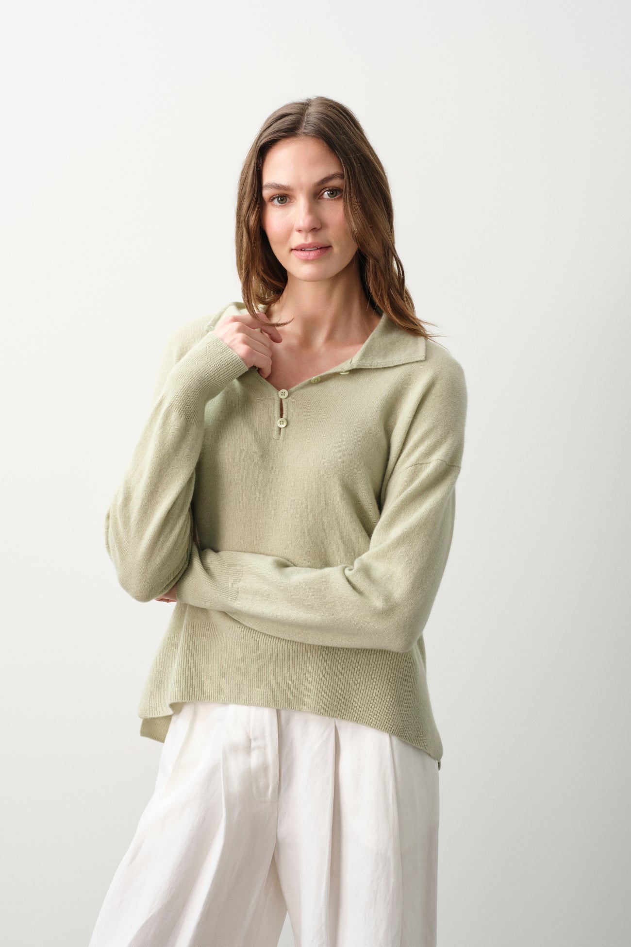 IMOGEN FEATHERWEIGHT CASHMERE POLO