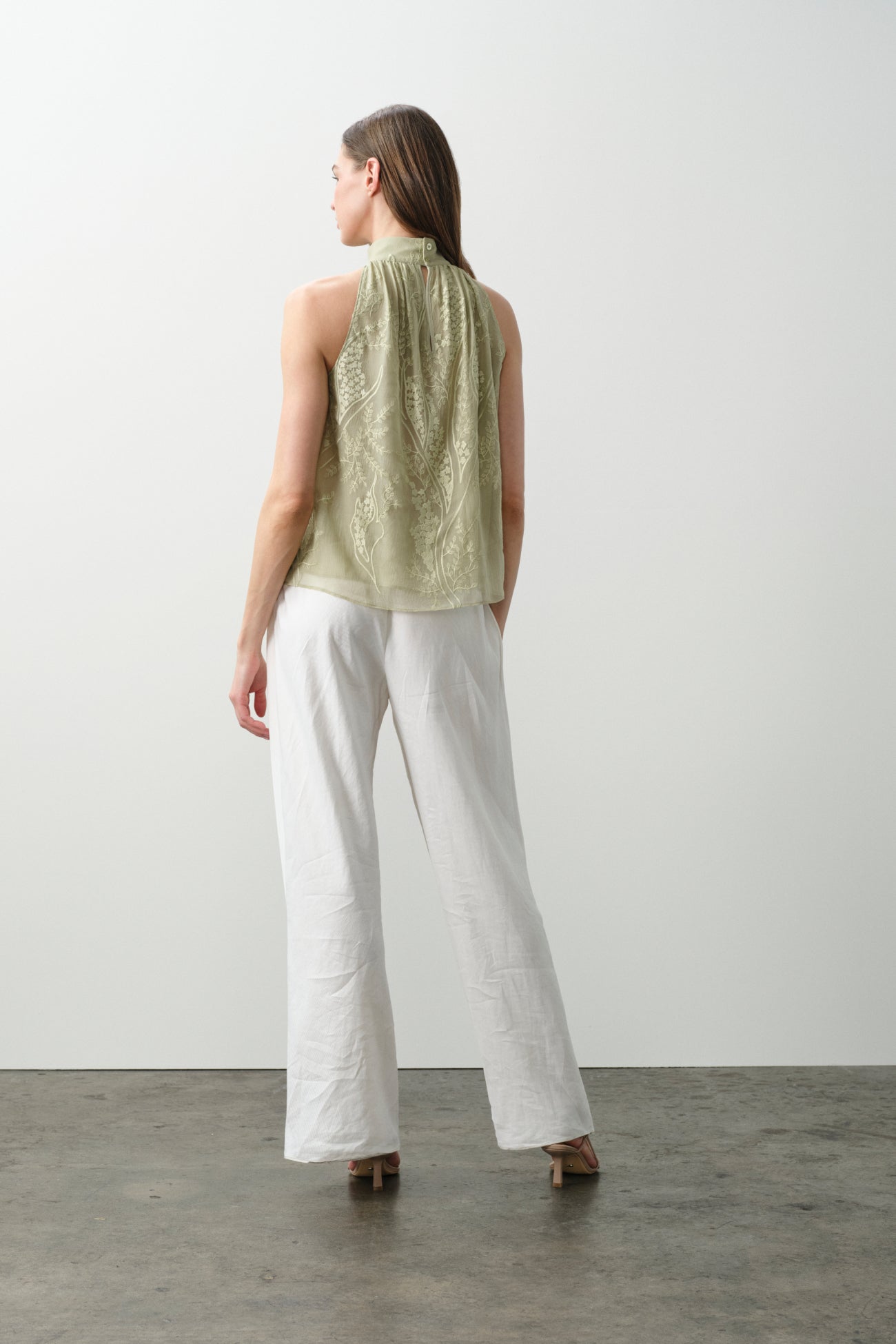 CASSIA FLORAL SILK CHIFFON HALTER TOP